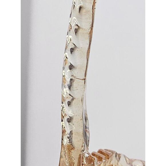 Vintage Yellowish-orange Glass Miniature Basket (Manufacturing Defects) - Picture 7 of 9